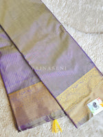 Load image into Gallery viewer, Vaira oosi x Checkered Saree - Heather Purple (Gold dual tone)
