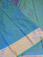 Load image into Gallery viewer, Vaira oosi x Checkered Saree - Peacock
