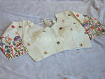 Load image into Gallery viewer, Cream x Multicolour : Readymade blouse [GARDEN WHISPERS]
