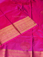 Load image into Gallery viewer, Semi Soft Silk Gold Zari Saree - Magenta
