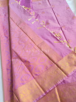 Load image into Gallery viewer, Vaira Oosi Checkered x Peacock Semi Silk Saree - Mauve Pink
