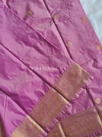 Load image into Gallery viewer, Vaira Oosi Checkered x Peacock Semi Silk Saree - Mauve Pink
