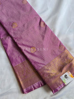 Load image into Gallery viewer, Vaira Oosi Checkered x Peacock Semi Silk Saree - Mauve Pink
