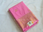 Load image into Gallery viewer, Vaira Oosi Checkered x Peacock Semi Silk Saree - Pink
