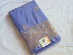 Load image into Gallery viewer, Vaira Oosi Checkered x Peacock Semi Silk Saree - Periwinkle Blue
