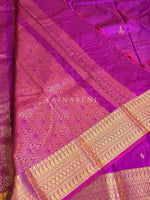 Load image into Gallery viewer, Dainty Motifs x Semi Soft Silk Saree - Magenta Purple
