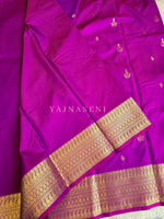 Load image into Gallery viewer, Dainty Motifs x Semi Soft Silk Saree - Magenta Purple
