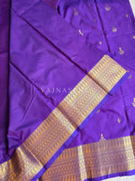 Load image into Gallery viewer, Dainty Motifs x Semi Soft Silk Saree - Violet Blue
