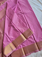 Load image into Gallery viewer, Minimalist Semi Silk Saree x Gold Zari - Light Pink
