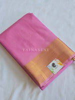 Load image into Gallery viewer, Minimalist Semi Silk Saree x Gold Zari - Light Pink
