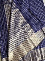 Load image into Gallery viewer, Georgette x Checkered Saree - Dark Blue
