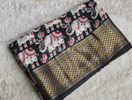 Load image into Gallery viewer, Dola Semi Silk Saree - Black x Black
