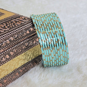 Metallic x Dot Bangles - Aqua