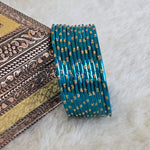 Load image into Gallery viewer, Metallic x Dot Bangles - Teal Blue
