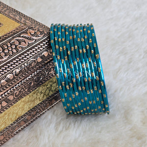 Metallic x Dot Bangles - Teal Blue