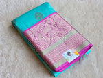 Load image into Gallery viewer, Cotton Candy - Pure Kanjivaram Silk Saree with White Gold Zari

