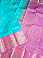 Load image into Gallery viewer, Cotton Candy - Pure Kanjivaram Silk Saree with White Gold Zari
