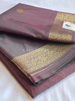 Load image into Gallery viewer, Classic Motifs x Semi Kanchi Soft Silk Saree - Dark Mauve [Dual Tone]
