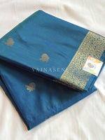 Load image into Gallery viewer, Classic Motifs x Semi Kanchi Soft Silk Saree - Peacock Blue

