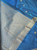 Load image into Gallery viewer, Classic Motifs x Semi Kanchi Soft Silk Saree - Peacock Blue
