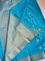 Load image into Gallery viewer, Classic Motifs x Semi Kanchi Soft Silk Saree - Sky

