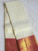 Load image into Gallery viewer, ROSEWOOD RADIANCE - Pure Kanjivaram Silk Saree with Gold Zari
