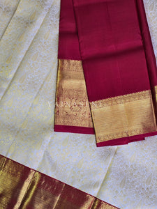 ROSEWOOD RADIANCE - Pure Kanjivaram Silk Saree with Gold Zari