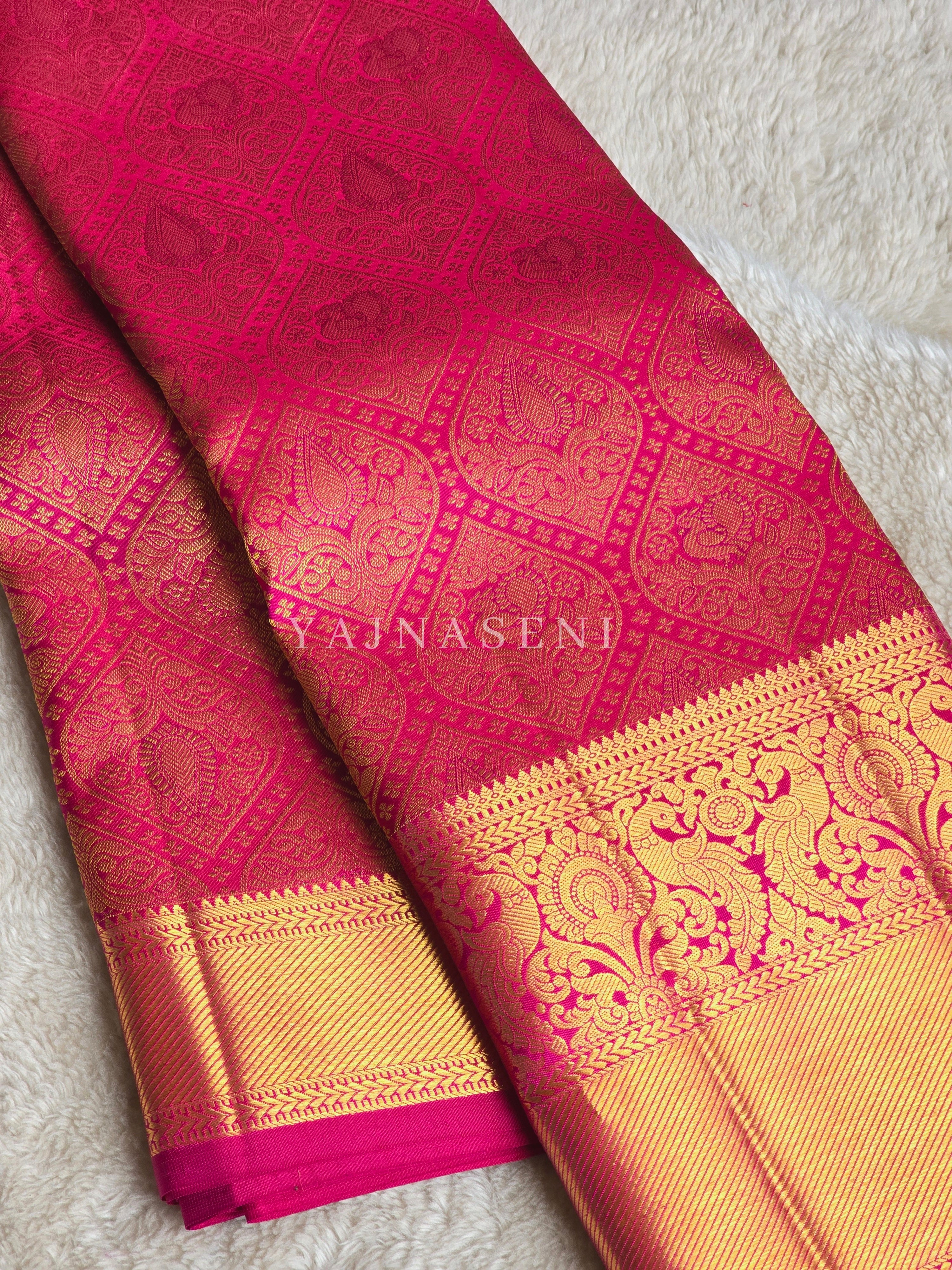 MIRDULA VARNIKA - Pure Kanjivaram Silk Saree with Gold Zari