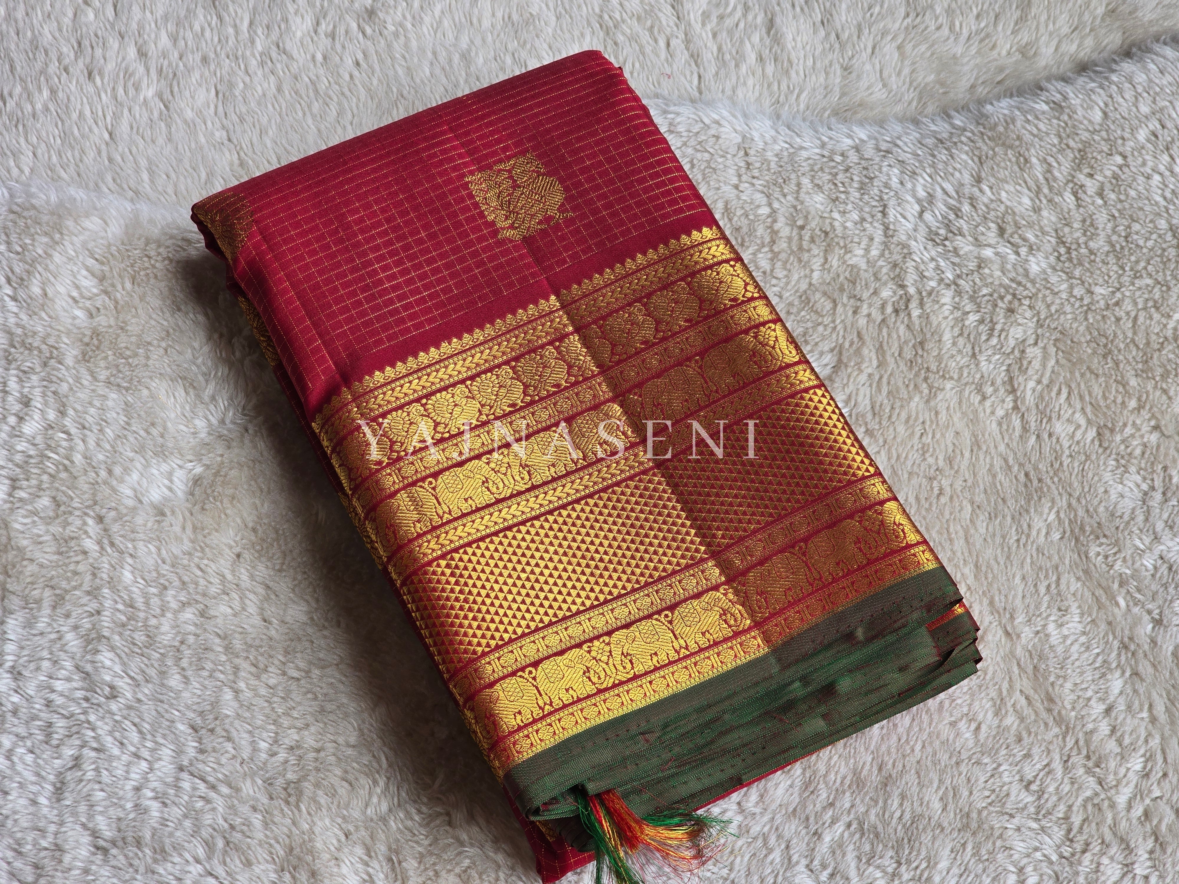 HERITAGE GROVE - Pure Kanjivaram Silk Saree with Gold Zari