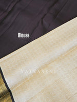 Load image into Gallery viewer, IVORY FOREST - Pure Kanjivaram Silk Saree with Gold Zari
