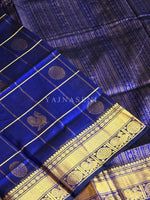 Load image into Gallery viewer, Mayil Chakram x Kattam Silk Cotton Saree : Royal Blue
