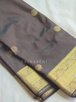 Load image into Gallery viewer, Heritage Motifs x Semi Soft Silk Saree - Taupe Brown [Blue Undertone]
