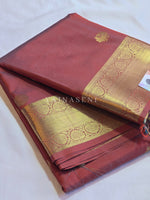 Load image into Gallery viewer, Heritage Motifs x Semi Soft Silk Saree - Redwood
