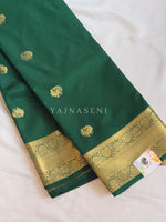 Load image into Gallery viewer, Heritage Motifs x Semi Soft Silk Saree - Green
