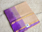 Load image into Gallery viewer, Annapakshi Border x Kattam Silk Cotton Saree : Blush x Royal Purple
