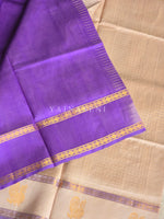 Load image into Gallery viewer, Annapakshi Border x Kattam Silk Cotton Saree : Blush x Royal Purple
