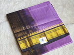 Load image into Gallery viewer, Checkered x Handloom Kanchipuram Silk Cotton Saree : Light Purple x Black
