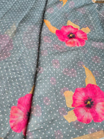 Load image into Gallery viewer, Floral x Linen Cotton Saree - Sage Green

