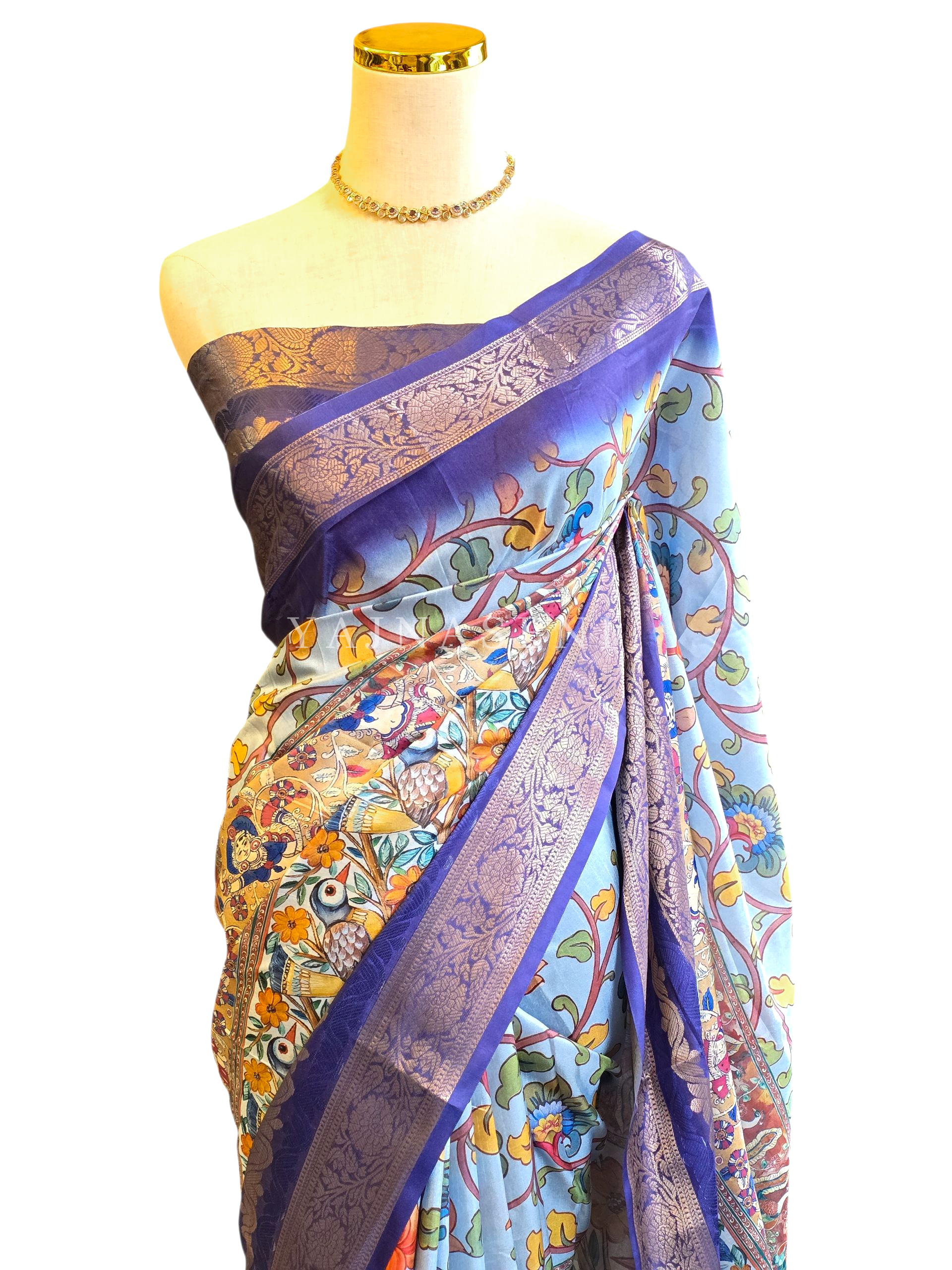 Dola Semi Silk Saree x Zari Border - MAYA NEEL