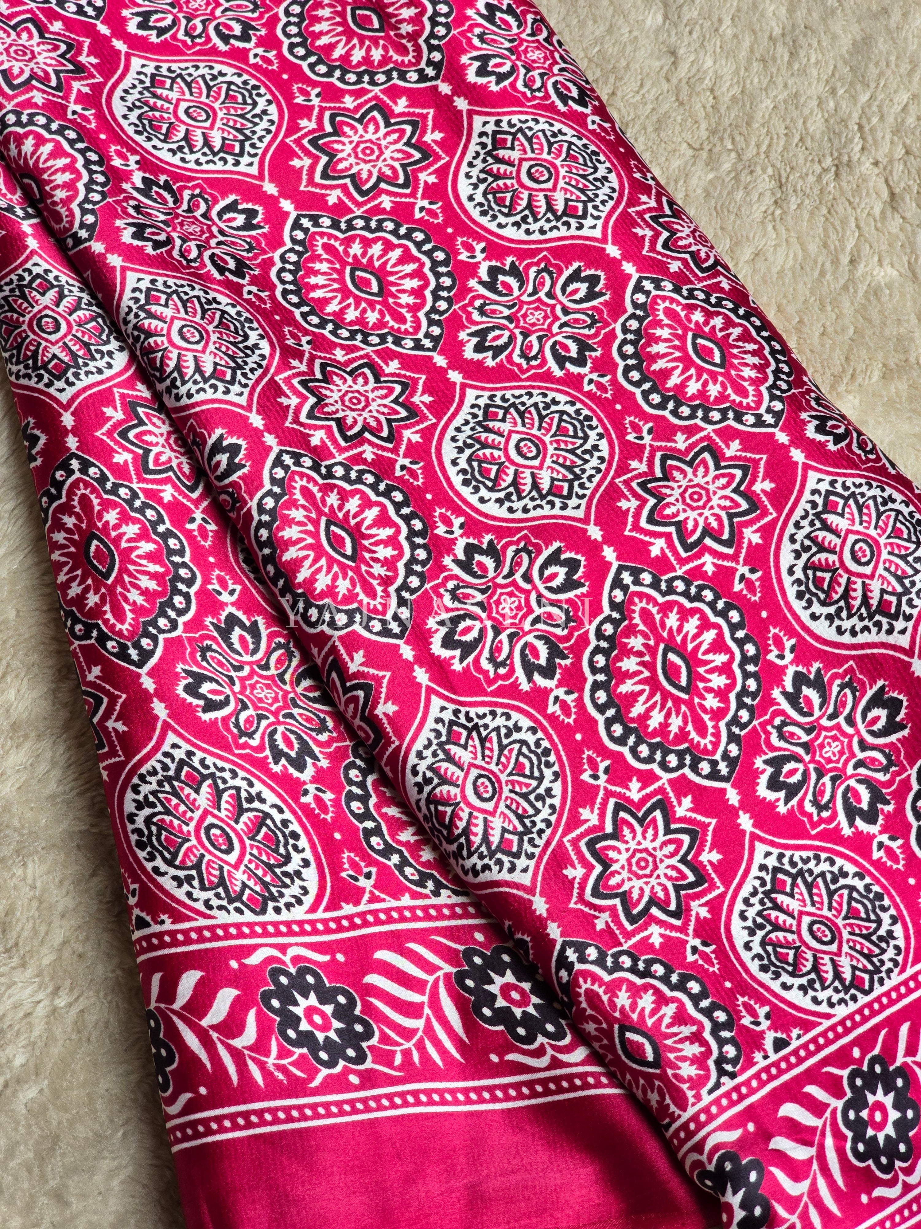 Satin Saree x Ajrakh Prints - RUHANI