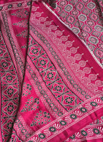 Load image into Gallery viewer, Satin Saree x Ajrakh Prints - RUHANI
