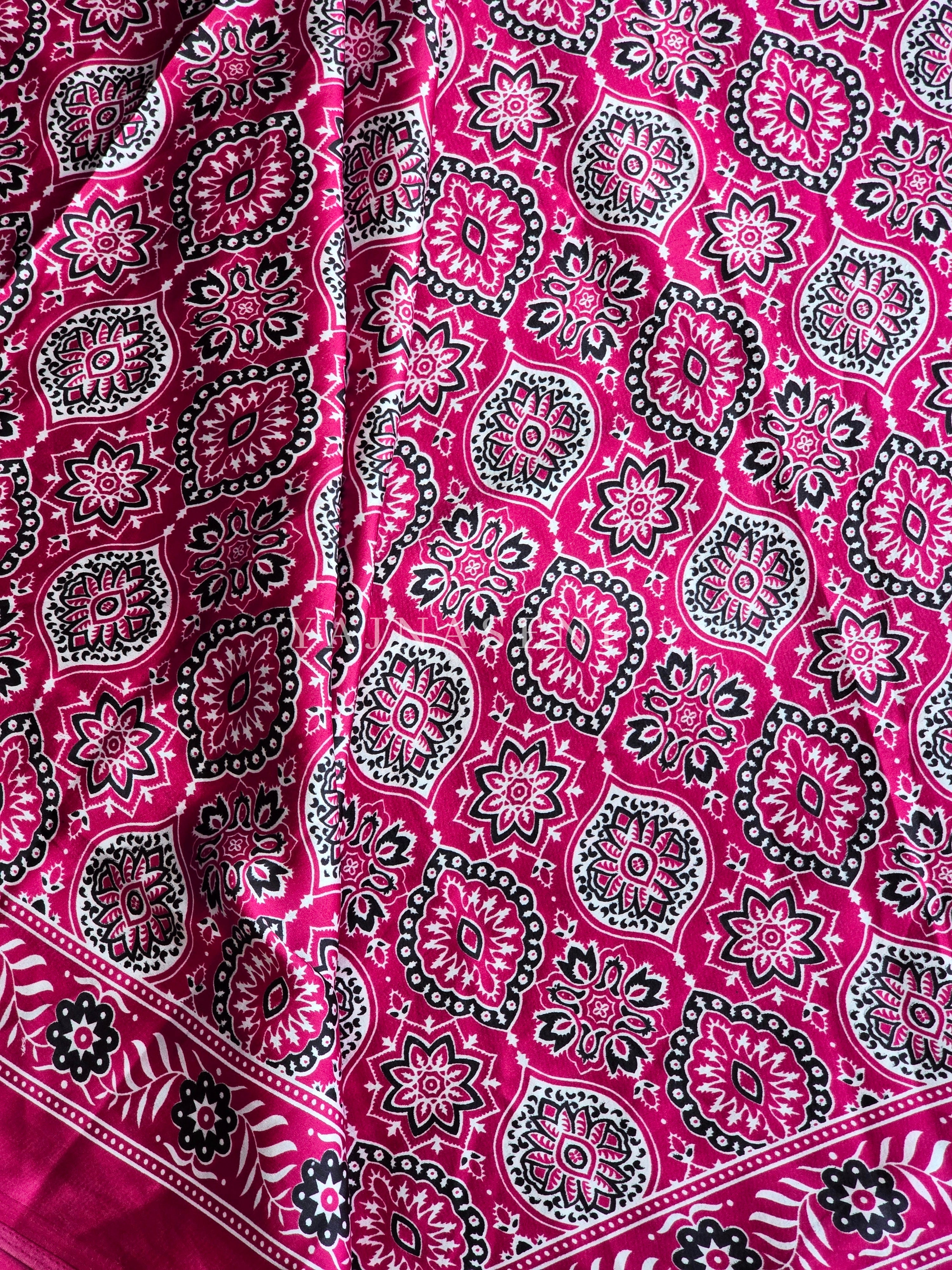 Satin Saree x Ajrakh Prints - RUHANI