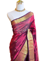 Load image into Gallery viewer, Handloom Kanchipuram Silk Cotton Saree : Maroon
