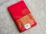 Load image into Gallery viewer, Semi Soft Silk Gold Zari Saree - Red
