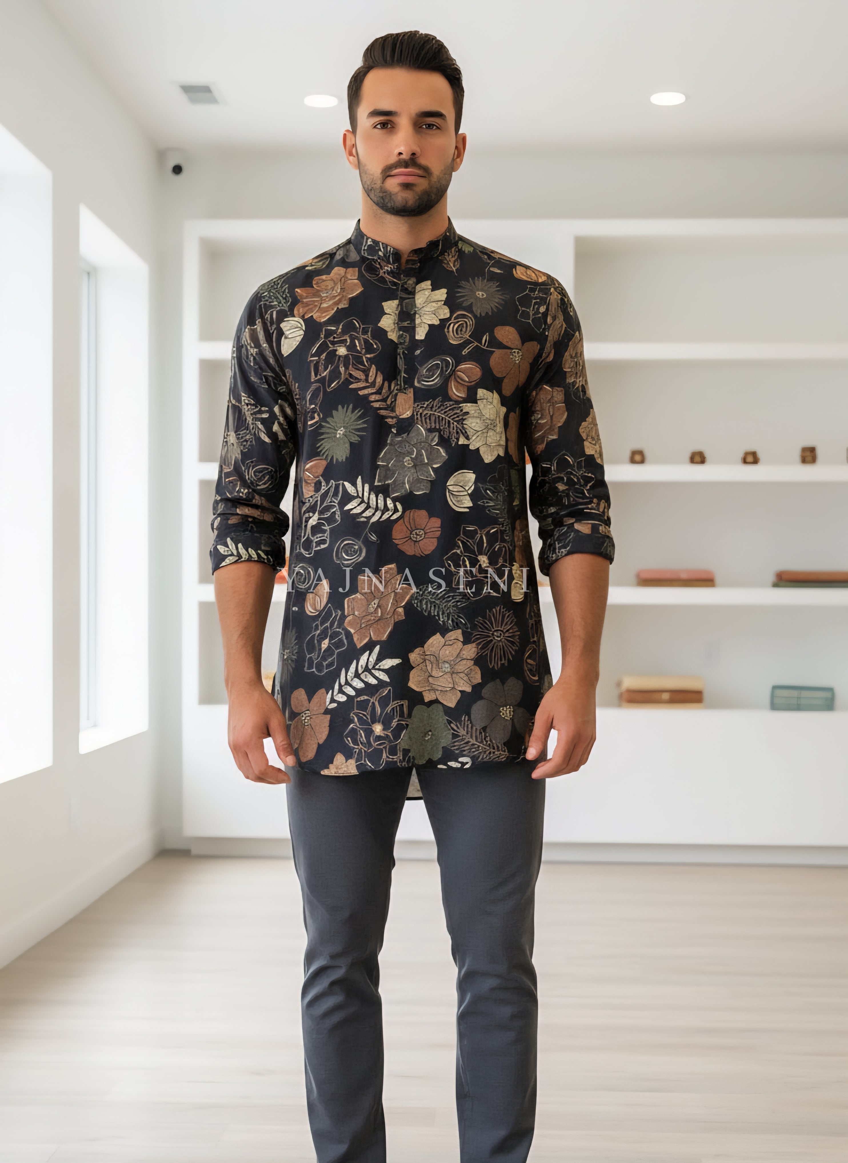 AARAV [2XL/44] - Men Short Kurta Top