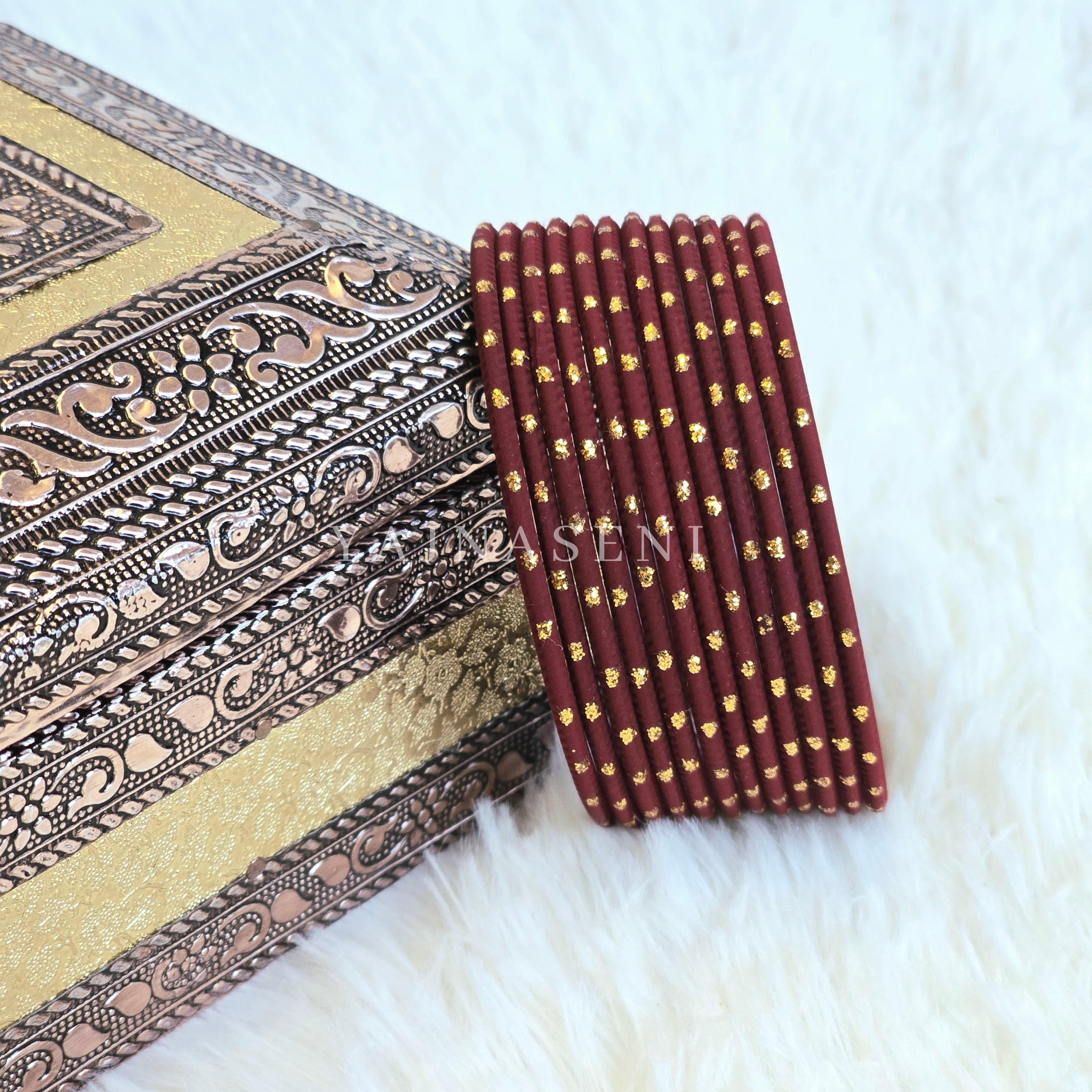 Matte dot Bangles - Dark Maroon