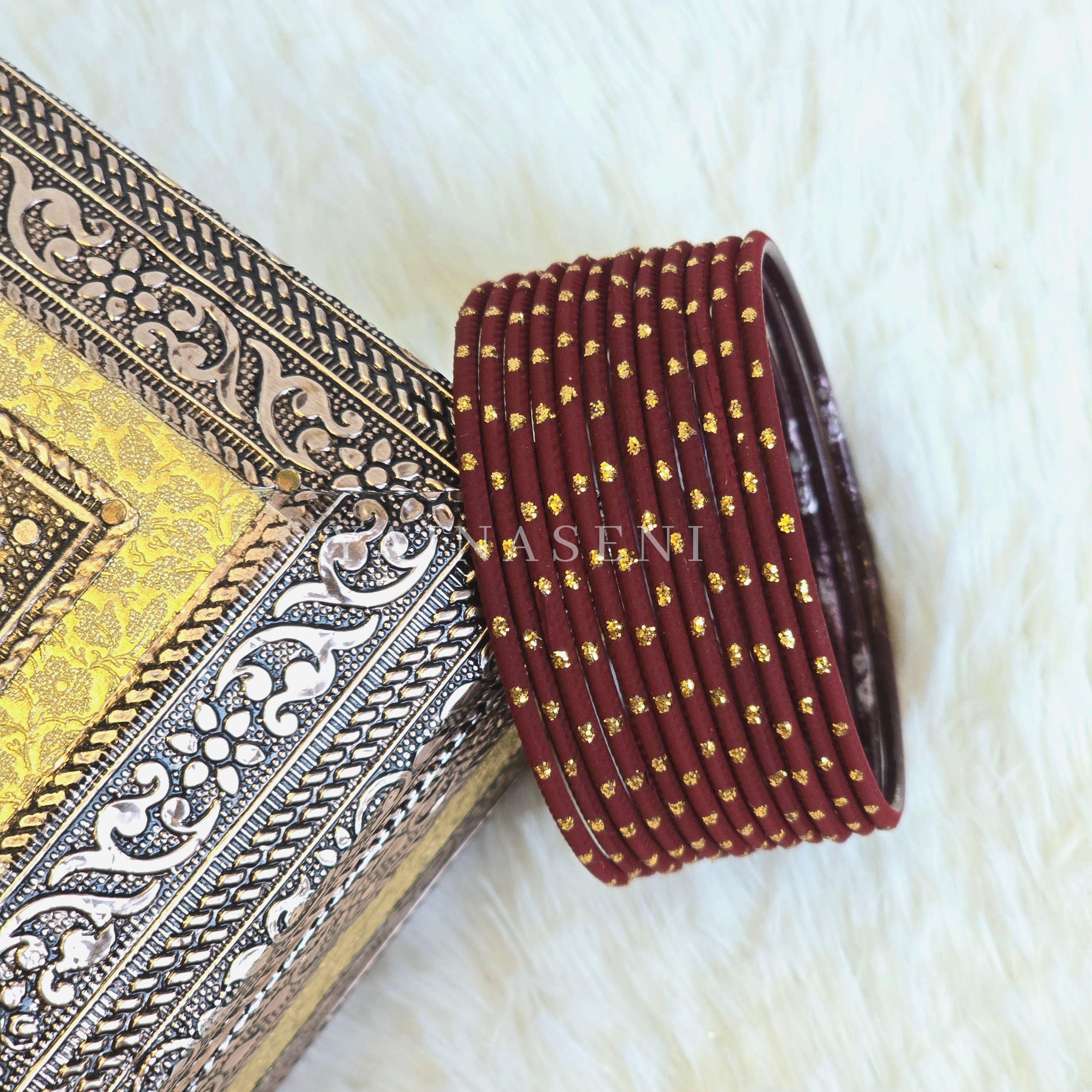 Matte dot Bangles - Dark Maroon