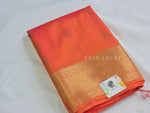 Load image into Gallery viewer, Mughal Motifs x Semi Soft Silk Saree - Orange (Dual Tone)
