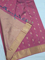 Load image into Gallery viewer, Mughal Motifs x Semi Soft Silk Saree - Dusky Rose Pink
