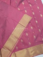 Load image into Gallery viewer, Mughal Motifs x Semi Soft Silk Saree - Dusky Rose Pink
